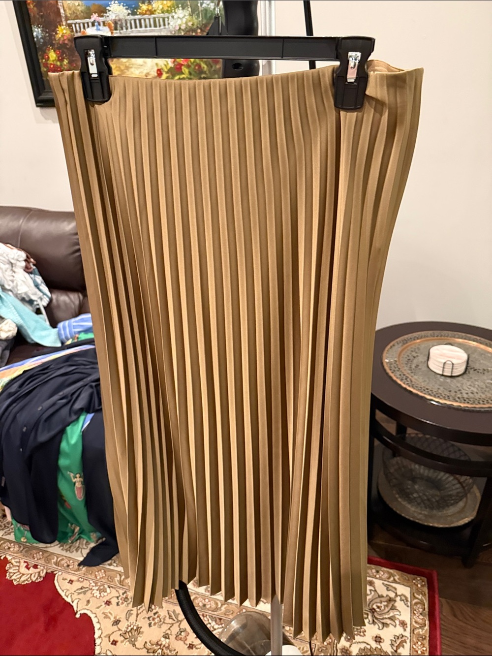 J. Crew Camel Pleated Midi Skirt
